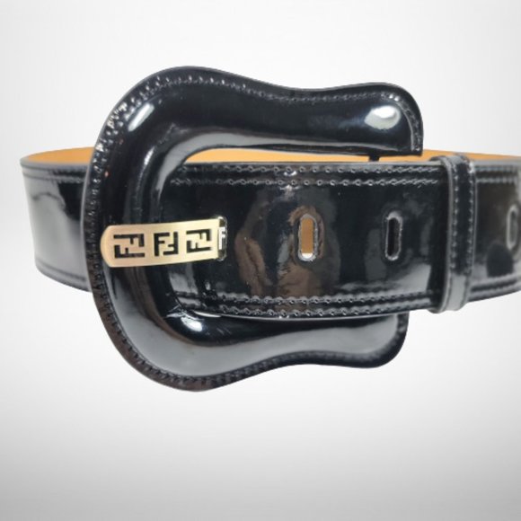 Fendi Black Patent Women's B Belt - Picture 3 of 12